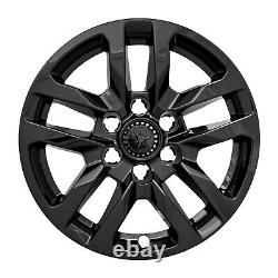 Set of 4 18 5 Split Spoke Wheel Skins for 19-2020 Silverado 1500 Gloss Black