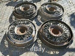 Set of 4 1980s Vintage Cadillac Hearse Limo 15 Wire Spoke Hubcaps Wheel Covers