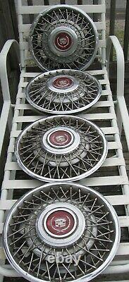 Set of 4 1981-85 Cadillac Eldorado Seville 15 Wire Spoke Hubcaps Wheel Covers