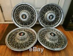 Set of 4 OEM 1978-90 Buick Estate Wagon RWD 15 Wire Spoked Wheel Covers Hubcaps