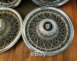 Set of 4 OEM 1978-90 Buick Estate Wagon RWD 15 Wire Spoked Wheel Covers Hubcaps