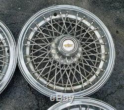 Set of 4 OEM 1981-1985 Chevy Caprice Classic 15 Wire Spoke Hubcaps Wheel Covers