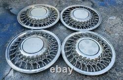 Set of 4 OEM 1991-93 Dodge Dynasty Caravan LE 14 Wire Spoke Hubcap Wheel Covers