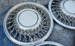 Set of 4 OEM 1991-93 Dodge Dynasty Caravan LE 14 Wire Spoke Hubcap Wheel Covers