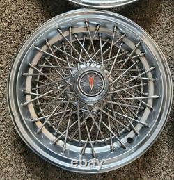 Set of 4 OEM Vintage Pontiac Safari Caprice 15 Wire Spoke Hubcaps Wheel Covers