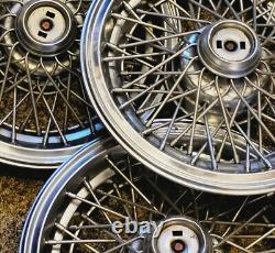 Set of 4 OEM Vintage Pontiac Safari Caprice 15 Wire Spoke Hubcaps Wheel Covers