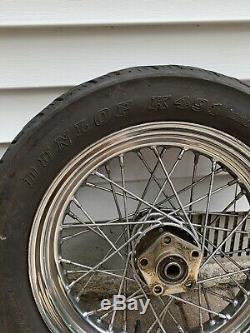 Shovelhead Chrome Spoke Wheels With Dunlop Tires Set 21 Front 16 Rear