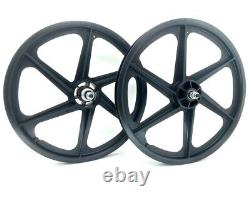 Skyway BMX 20 SIX SPOKE Tuff Wheels BLACK retro NEW wheelset sealed bearings