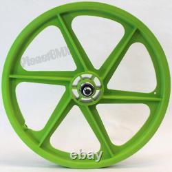 Skyway BMX 20 SIX SPOKE Tuff Wheels GREEN retro wheelset sealed bearings NEW