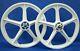 Skyway Bmx 20 Tuff Wheels White Retro New Wheelset Sealed Bearings 3/8 Axles