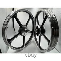 Sport Rims Honda C70 Passport 1 Pair Black With Bearing Bush 5 SPOKES 17 in
