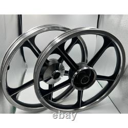 Sport Rims Honda C70 Passport 1 Pair Black With Bearing Bush 5 SPOKES 17 in