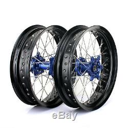 Supermoto Front Rear Wheels Hubs Rims Spokes Set for Yamaha YZ250F YZ450F 09-13