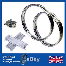 Suzuki Stainless Wheel Rim & Spokes Kit Front and Rear 19 & 18 (Set) Included