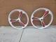 Tanmei 3-spoke Wheel Set White Red Black Presta Valve Front & Rear