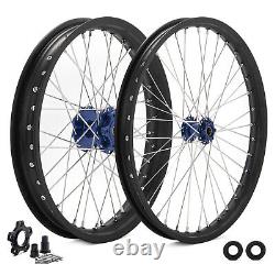 TARAZON 21+19 Spoke Front Rear Wheels Rims Blue Hubs For Beta Explorer E-Bike
