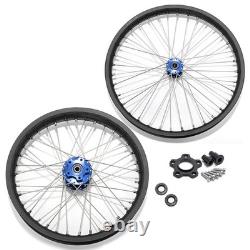 TARAZON 21/19 Spoked Front Rear Wheels Rims Blue Hubs For Beta Explorer Apollo