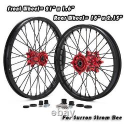 TARAZON 21x1.6 18x2.15 Front Rear Spoke Wheels Rims Hubs For Sur Ron Storm Bee