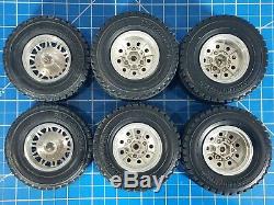 Tamiya 1/14 20-Spoke Aluminum Front 56512 & Rear 56513 Wheel Rim Terrain Tire