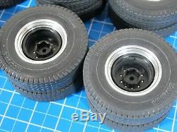 Tamiya R/C 1/14 Aluminum Front & Rear Spoke Wheels Rims Tires King Grand Hauler