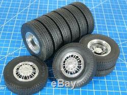 Tamiya R/C 1/14 Aluminum Front & Rear Spoke Wheels Rims Tires King Grand Hauler
