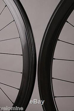 Track Bike Fixed Gear 42mm Deep Black Aero Wheelset Formula hub DT Swiss Spokes