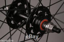 Track Bike Fixed Gear 42mm Deep Black Aero Wheelset Formula hub DT Swiss Spokes
