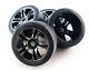 Traxxas Xo-1 Front & Rear Slick Tires & 17mm Black Chrome Split Spoke Wheels