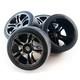 Traxxas Xo-1 Front & Rear Slick Tires & 17mm Black Chrome Split Spoke Wheels