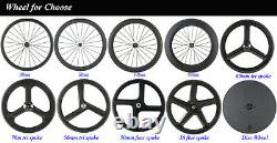 Tri Spoke Carbon Wheel Road Bike/Track Bike Front+Rear Wheels Single Speed 700C