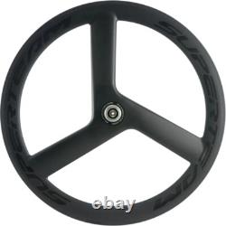 Tri Spoke Front Rear Wheels Clincher Carbon Road Bike Wheelset 700C Depth 56mm