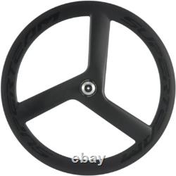 Tri Spoke Front Rear Wheels Clincher Carbon Road Bike Wheelset 700C Depth 56mm