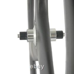 Tri Spoke Front Rear Wheels Clincher Carbon Road Bike Wheelset 700C Depth 56mm