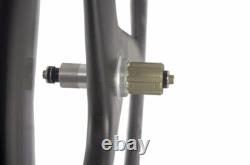 Tri Spoke Front Rear Wheels Clincher Carbon Road Bike Wheelset 700C Depth 56mm