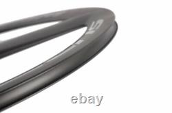 Tri Spoke Front Rear Wheels Clincher Carbon Road Bike Wheelset 700C Depth 56mm