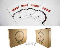 Tri Spoke Front Rear Wheels Clincher Carbon Road Bike Wheelset 700C Depth 56mm