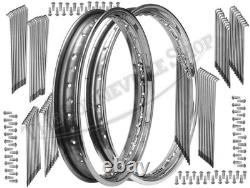 Triumph BSA Stainless Conical Front WM2 19 and Rear 18 WM3 Rims and Spoke S