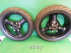 Triumph Pair Front Rear Wheels Tyre 3 Spoke 17 With Good Tyres 750 900 1200 T300