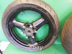 Triumph Pair Front Rear Wheels Tyre 3 Spoke 17 With Good Tyres 750 900 1200 T300