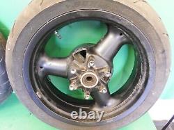 Triumph Pair Front Rear Wheels Tyre 3 Spoke 17 With Good Tyres 750 900 1200 T300