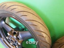 Triumph Pair Front Rear Wheels Tyre 3 Spoke 17 With Good Tyres 750 900 1200 T300