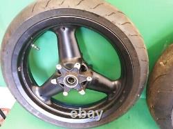 Triumph Pair Front Rear Wheels Tyre 3 Spoke 17 With Good Tyres 750 900 1200 T300