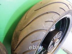 Triumph Pair Front Rear Wheels Tyre 3 Spoke 17 With Good Tyres 750 900 1200 T300