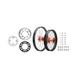 Tusk Front/rear Wheel Pack 1.60x21/2.15x19 Black Rim/silver Spoke/orange Hub For