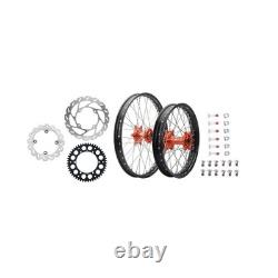Tusk Front/Rear Wheel Pack 1.60x21/2.15x19 Black Rim/Silver Spoke/Orange Hub For