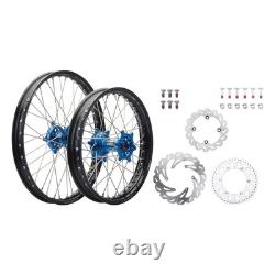 Tusk Front/Rear Wheel Package 1.60 x 21/2.15 x 18 Black Rim/Silver Spoke/Blue