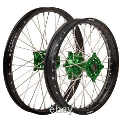 Tusk Imp. Comp Front&Rear Wheel 1.60x21/2.15x18 Black Rim/Silver Spoke/Green Hub