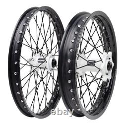 Tusk Imp Comp Front&Rear Wheel 1.60x21/2.15x19 Black Rim/Black Spoke/White Hub