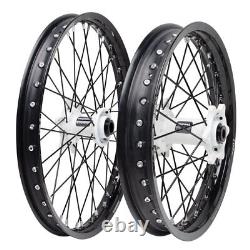 Tusk Impact Complete Front&Rear Wheel 1.60x21/2.15x19 Black Rim/Spoke/White Hub