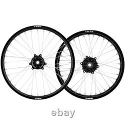 Tusk Impact Complete Front and Rear Wheel 1.60 x 19 / 1.85 x 16 Black Rim/Silver